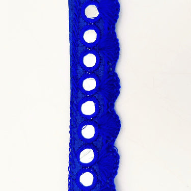 Royal Blue Fringe Trim With Mirrors, Boho, Bohemian Trim